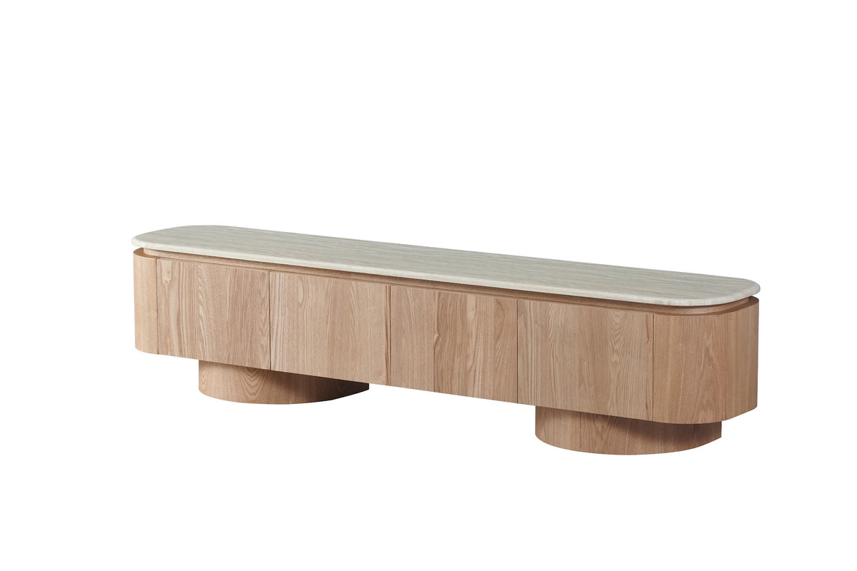 Waverley TV Unit White Travertine - image 2