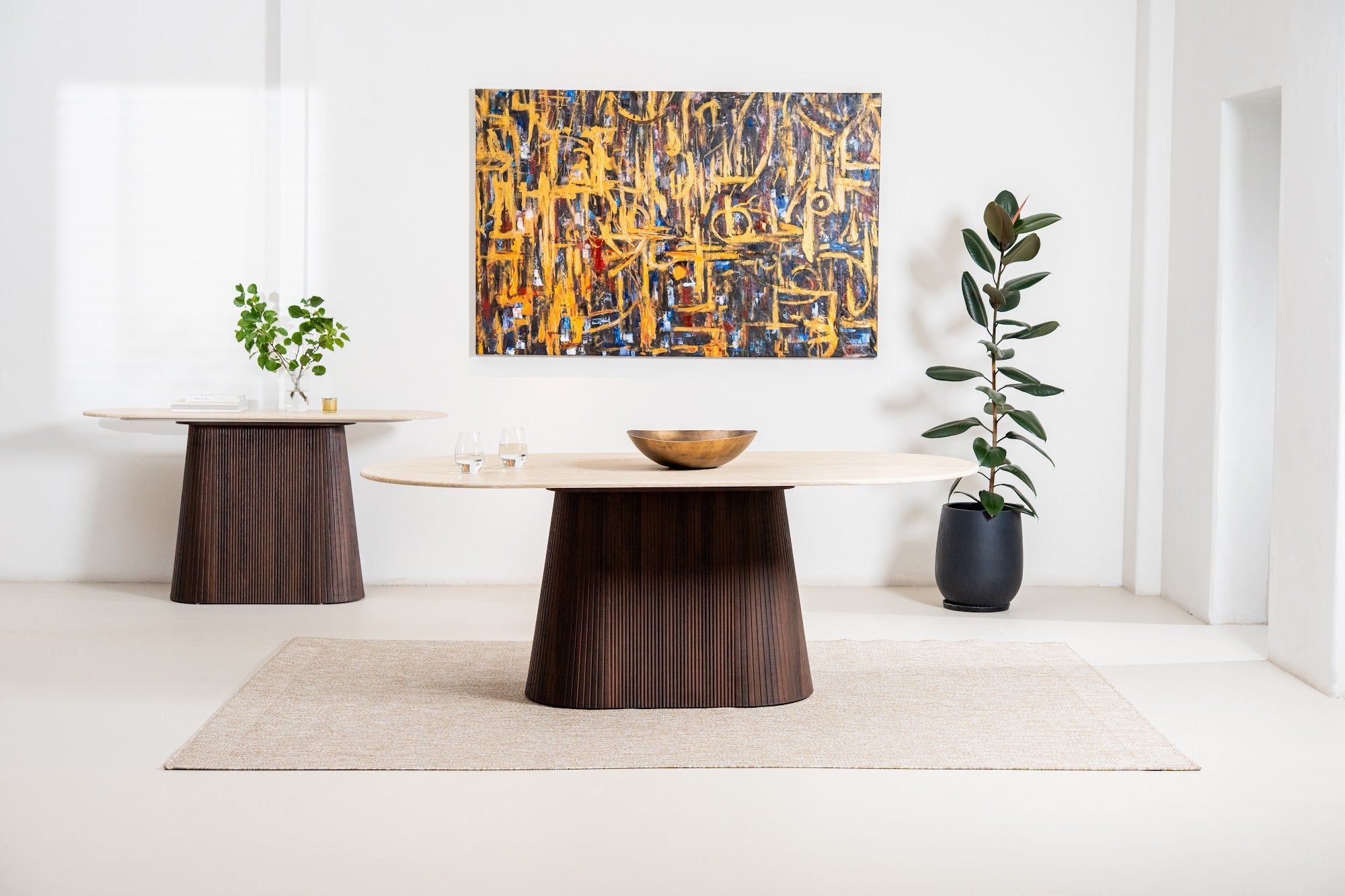 Crete Console Table Travertine - image 1