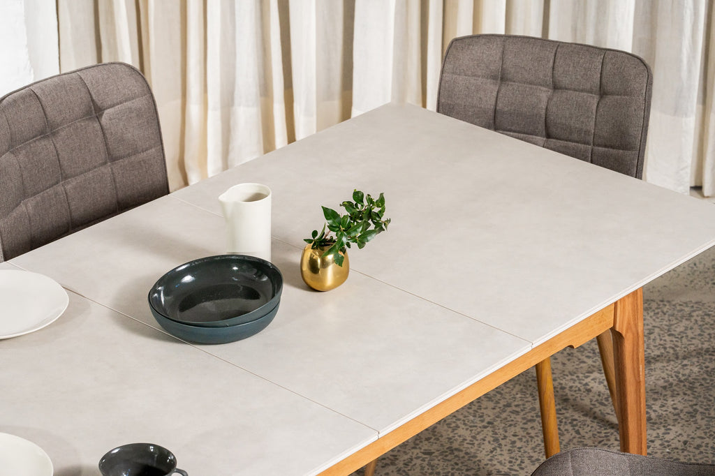 Norway Extension Dining Table Light Grey Ceramic - image 13