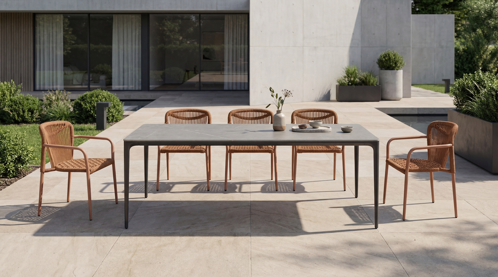 Magnate Large Dining Table Cement Ceramic - image 7