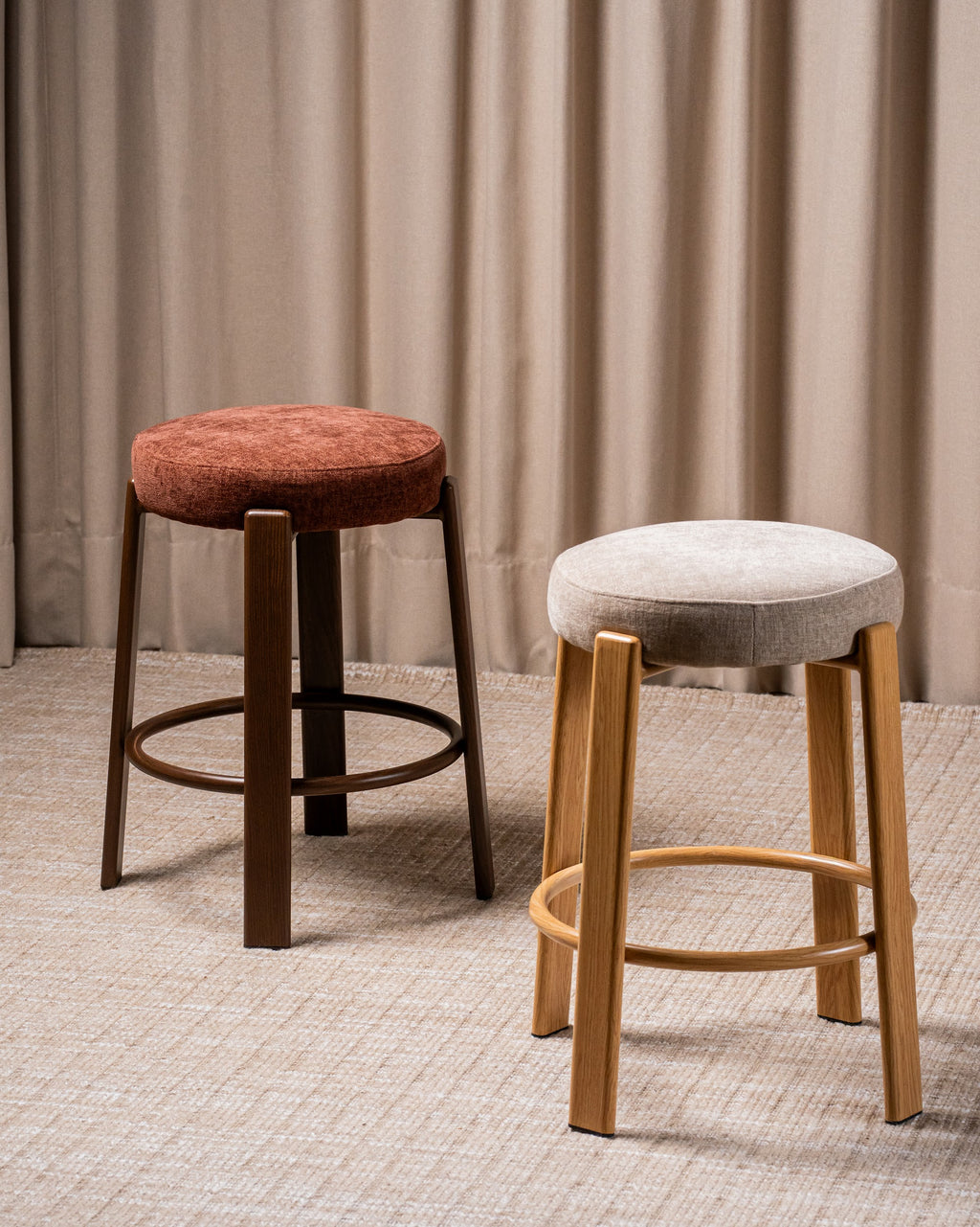 Bergen Bar Stool Rust / Walnut (Set of 2) - image 2