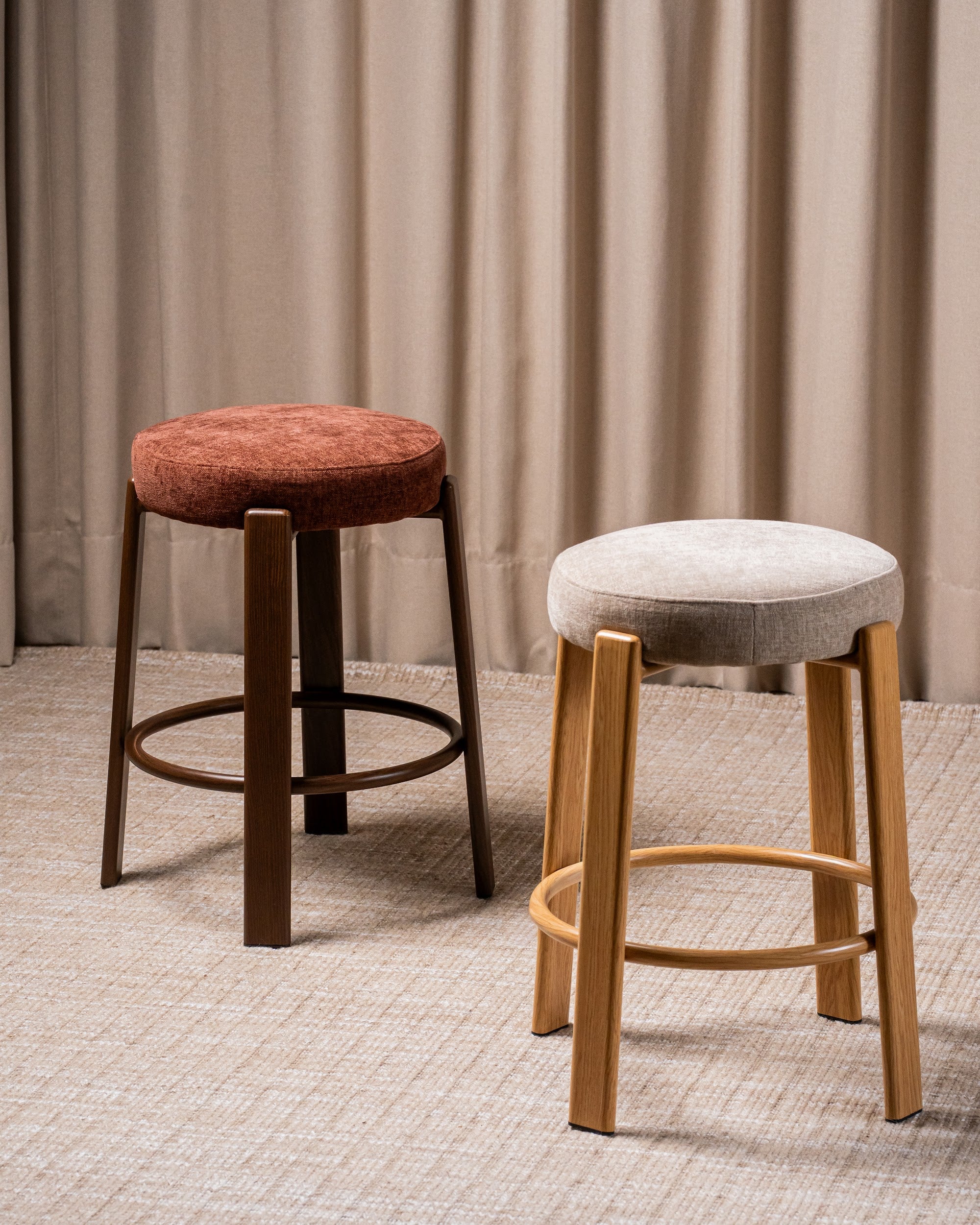 Bergen Bar Stool Rust / Walnut (Set of 2) - image 2