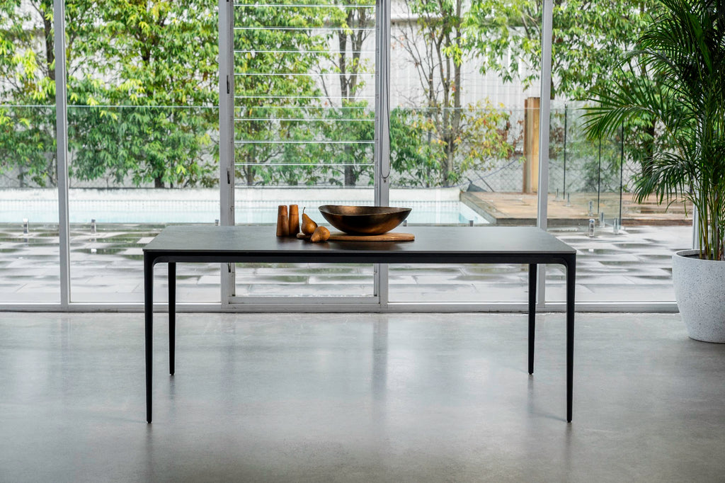Magnate Dining Table Grey Stone Ceramic