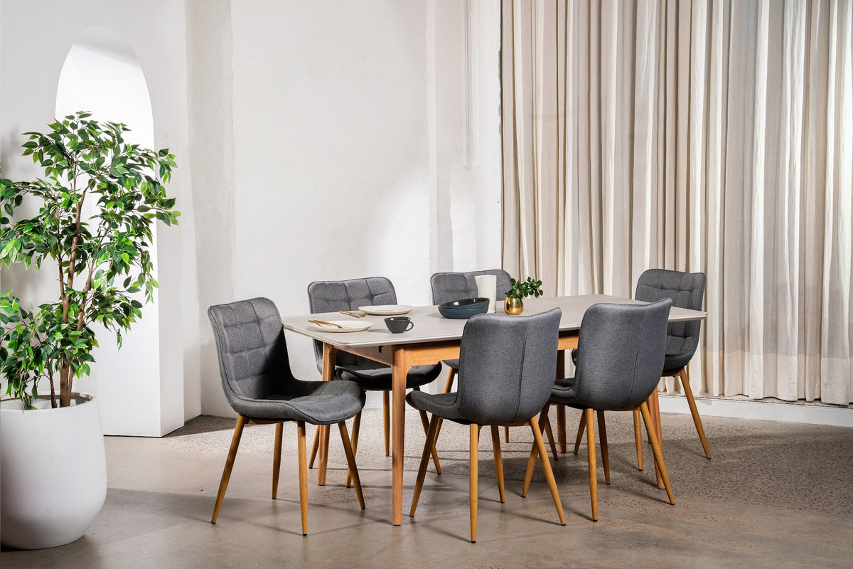 Norway Extension Dining Table Light Grey Ceramic - image 30