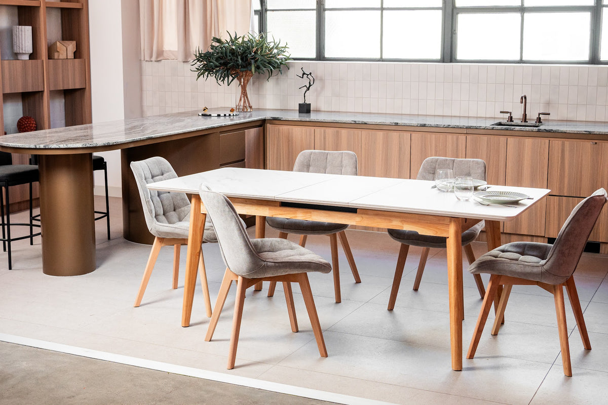 Denmark Extension Dining Table Snow White - image 23