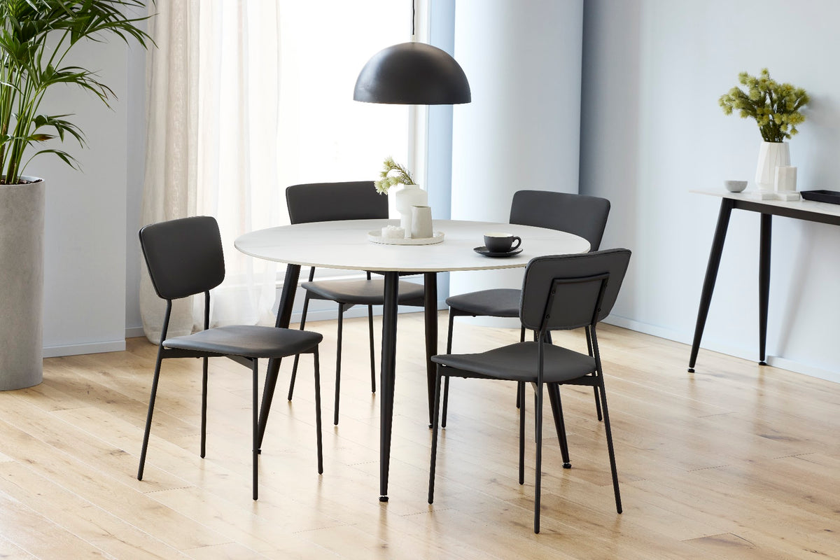 Denver Dining Table Matte Snow White Ceramic - image 5