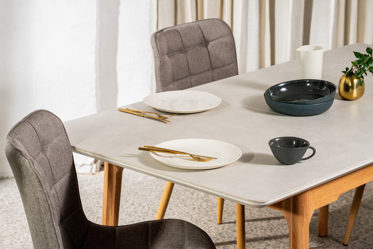 Norway Extension Dining Table Light Grey Ceramic - image 9