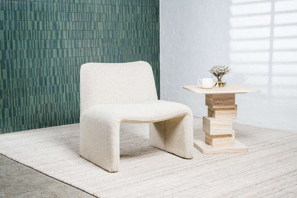 Eros Side Table White Travertine