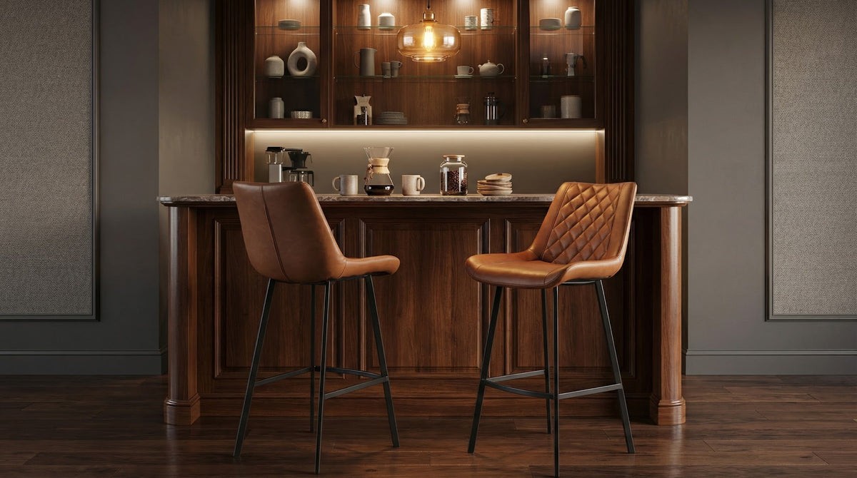 Flynn Bar Stool Antique Cognac (Set of 2)