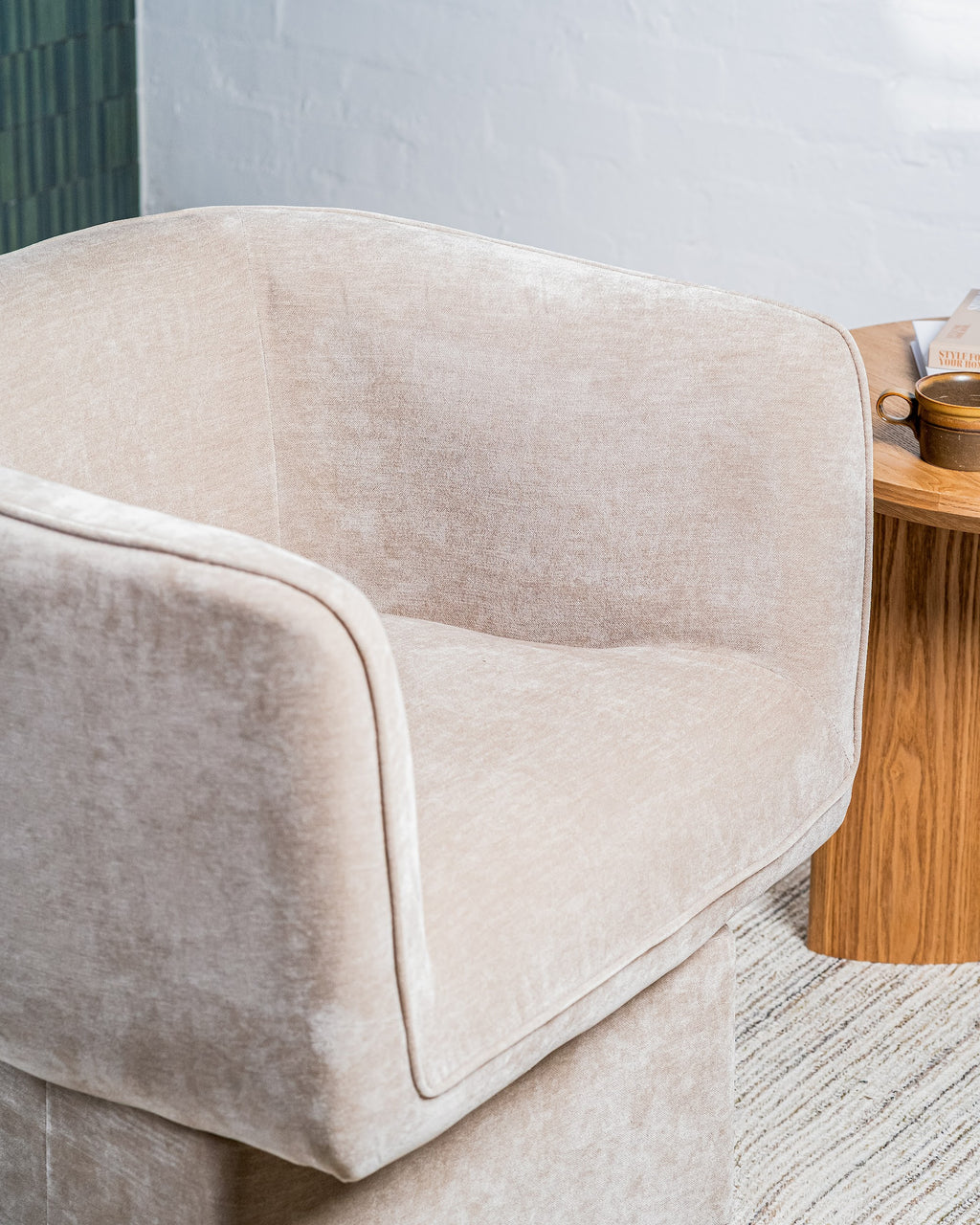 Chloe Swivel Occasional Chair Latte - image 14