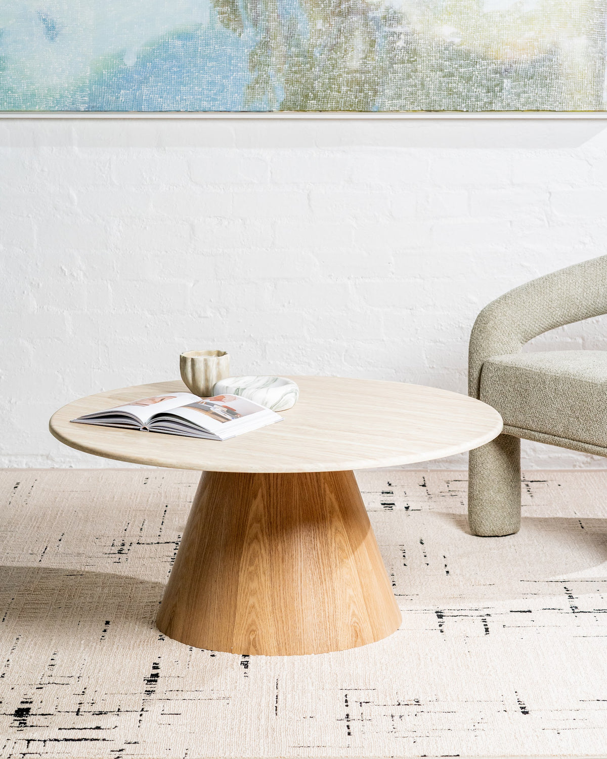 Waverley Round Coffee Table White Travertine - image 8