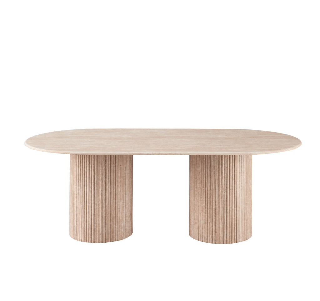 Pompeii Rectangular Dining Table Travertine - image 3