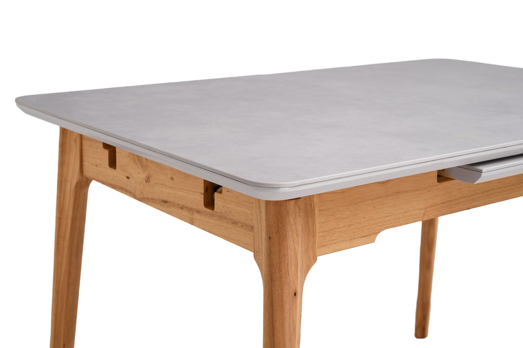 Norway Extension Dining Table Light Grey Ceramic - image 14