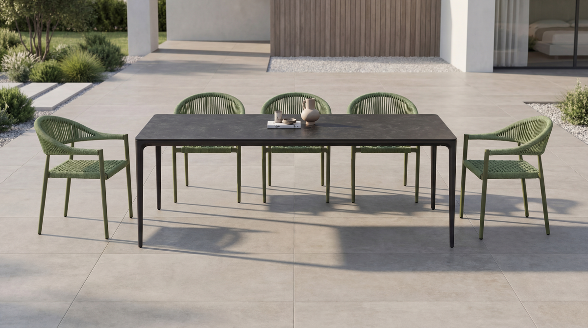 Magnate Large Dining Table Grey Stone Ceramic - image 3