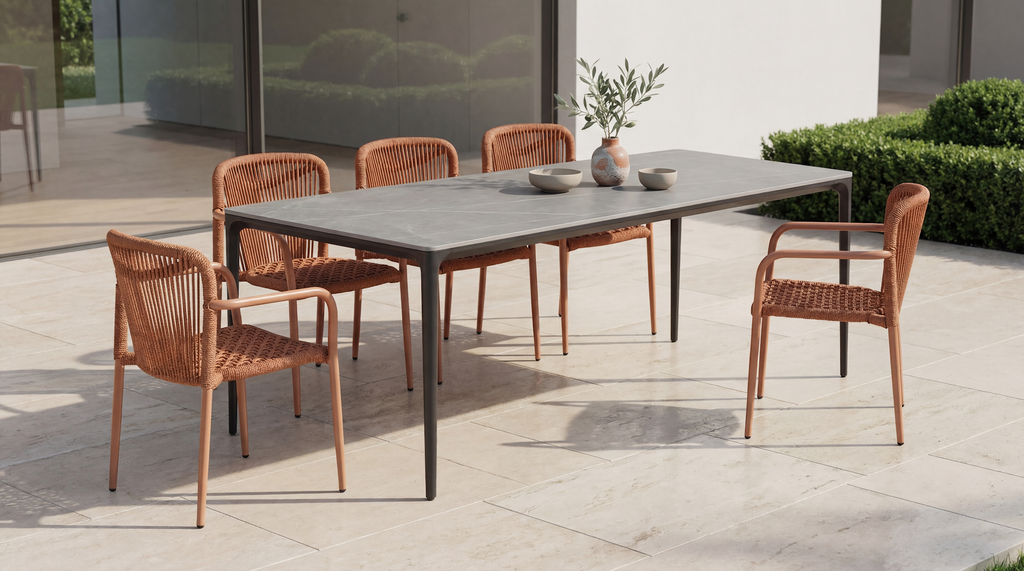 Magnate Large Dining Table Cement Ceramic - image 9