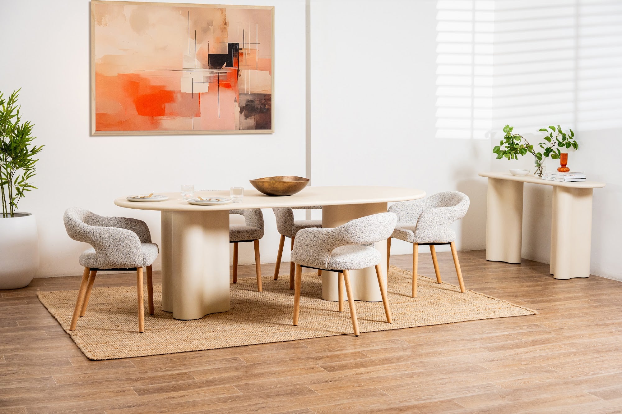 Coastal Dining Table Pebble - image 2