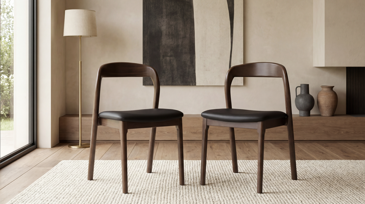 Inari Dining Chair Walnut / Black PU (Set of 2) - image 19