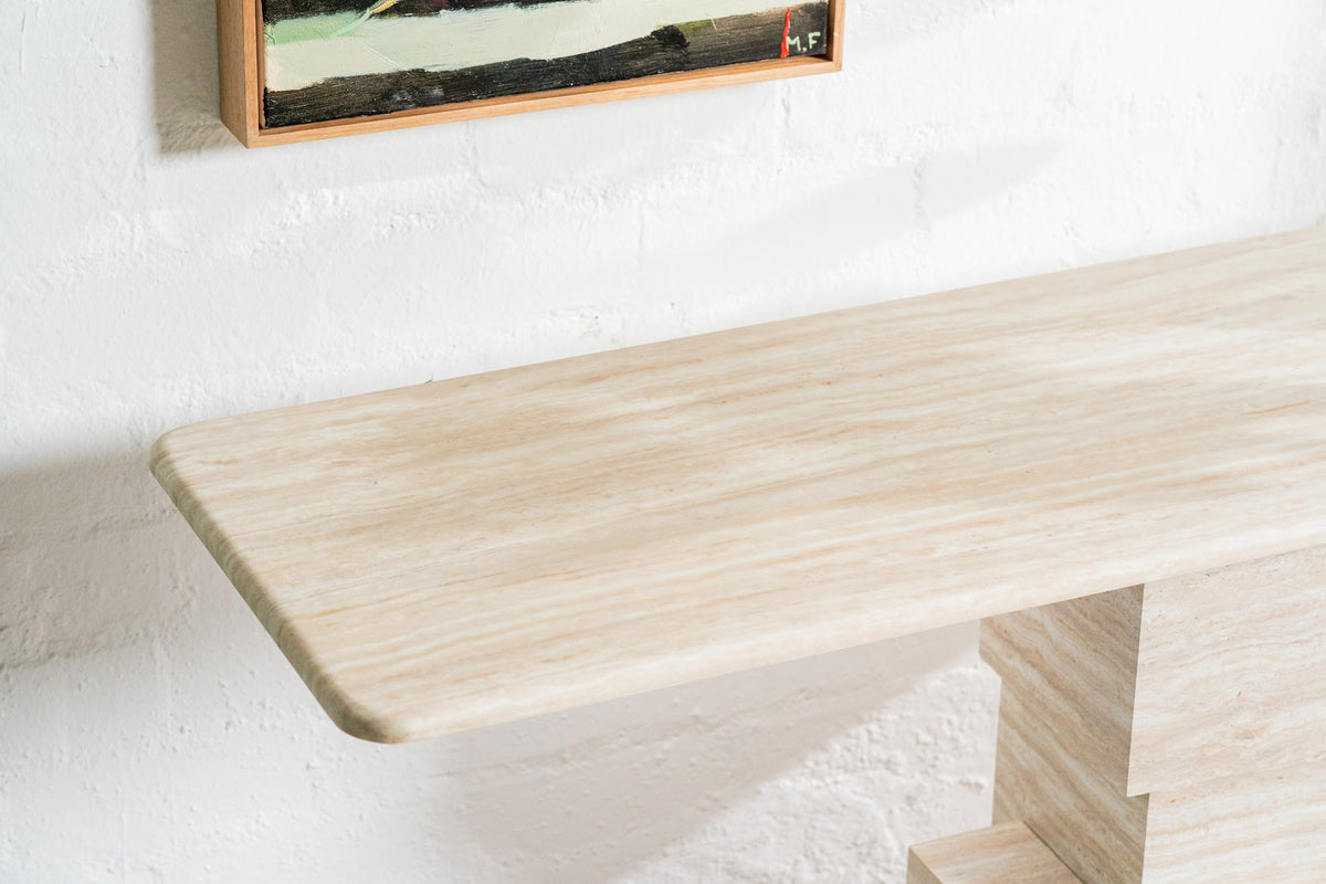Eros Console Table White Travertine - image 9