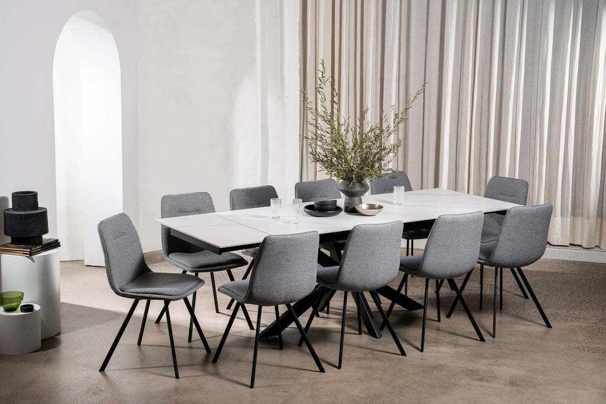 Newcastle Extension Dining Table Snow White Ceramic - image 15