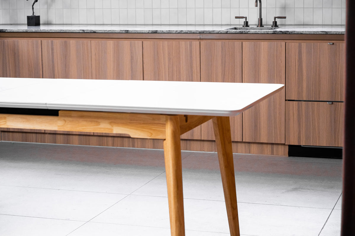 Denmark Extension Dining Table Snow White - image 12