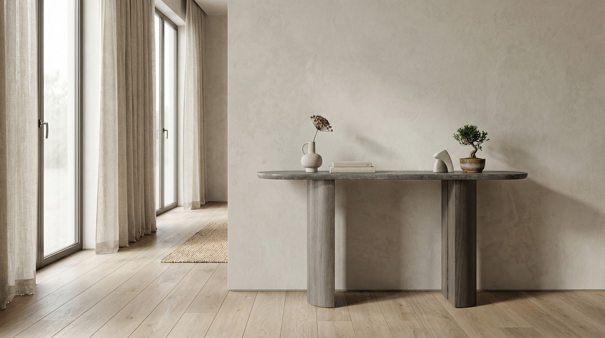 Corfu Console Table Grey Marble - image 4