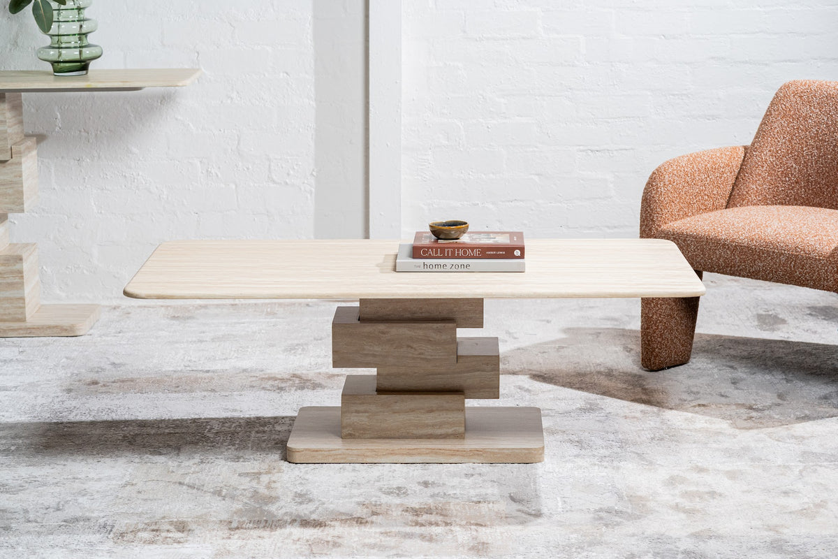 Eros Coffee Table White Travertine - image 4