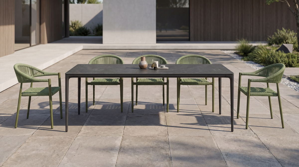 Magnate Large Dining Table Grey Stone Ceramic - image 5