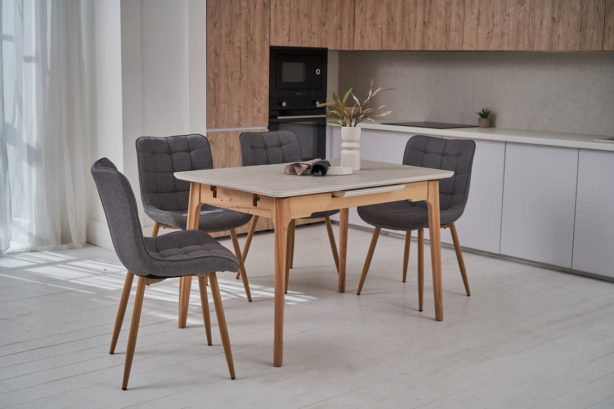 Norway Extension Dining Table Light Grey Ceramic - image 33