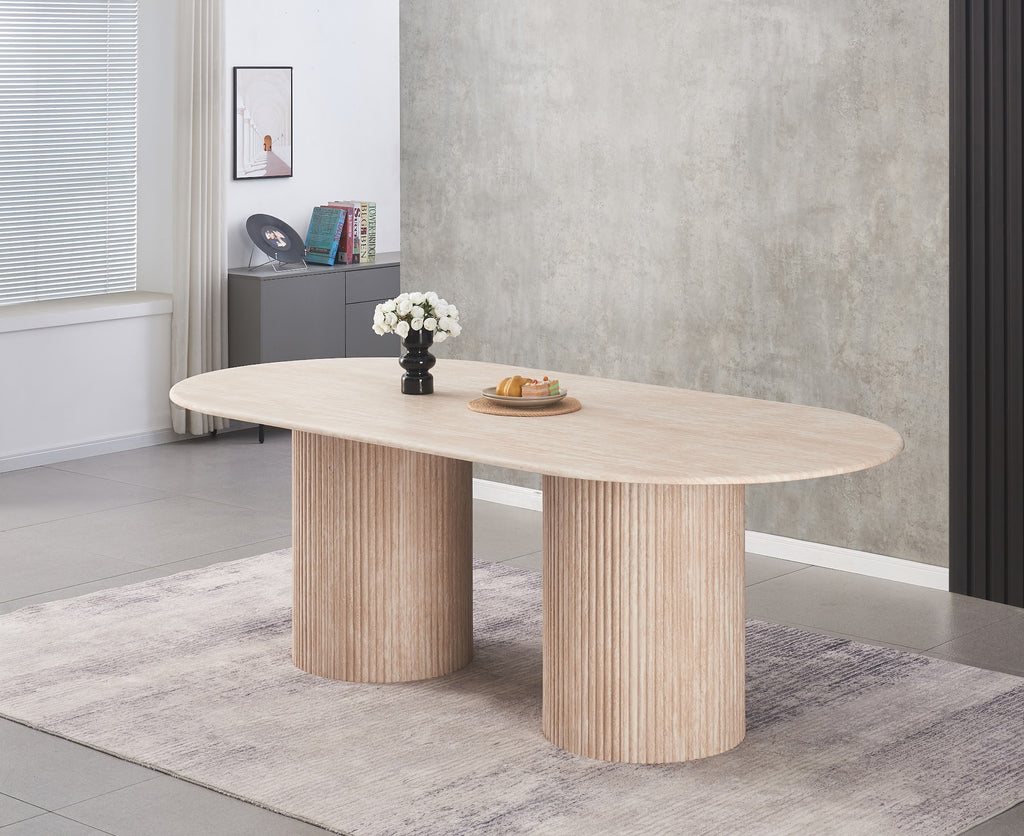 Pompeii Rectangular Dining Table Travertine - image 2