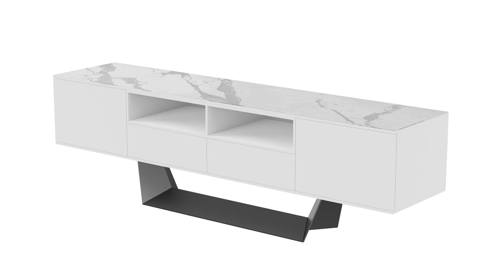 Symphony TV-Unit Marmo Ceramic / White MDF - image 2