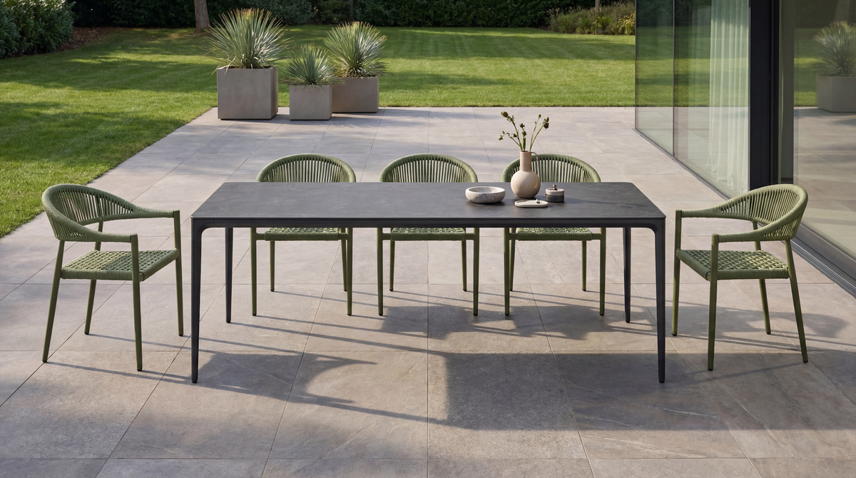 Magnate Large Dining Table Grey Stone Ceramic - image 7