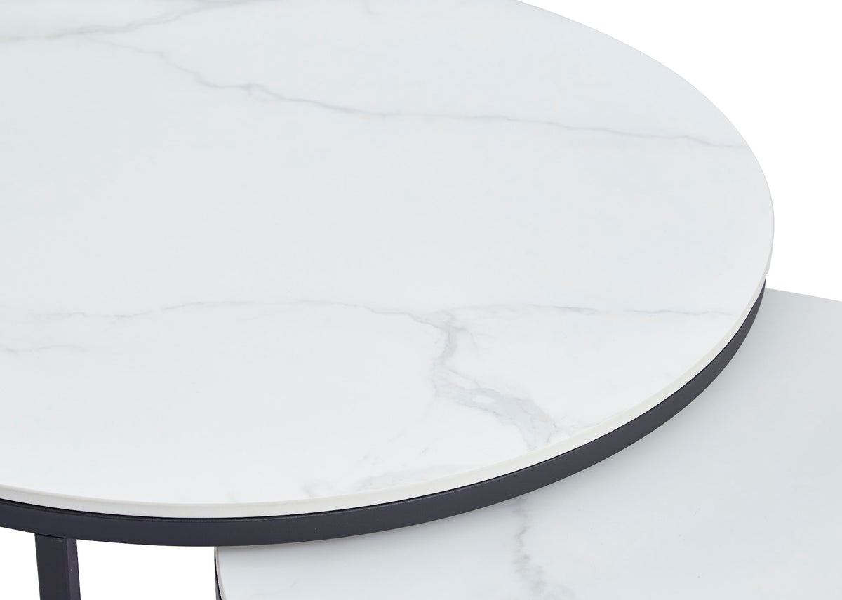 Snow Coffee Table Set Snow White Ceramic