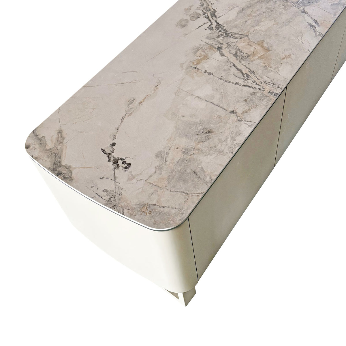 Messina TV Unit Milan White Marble - image 3