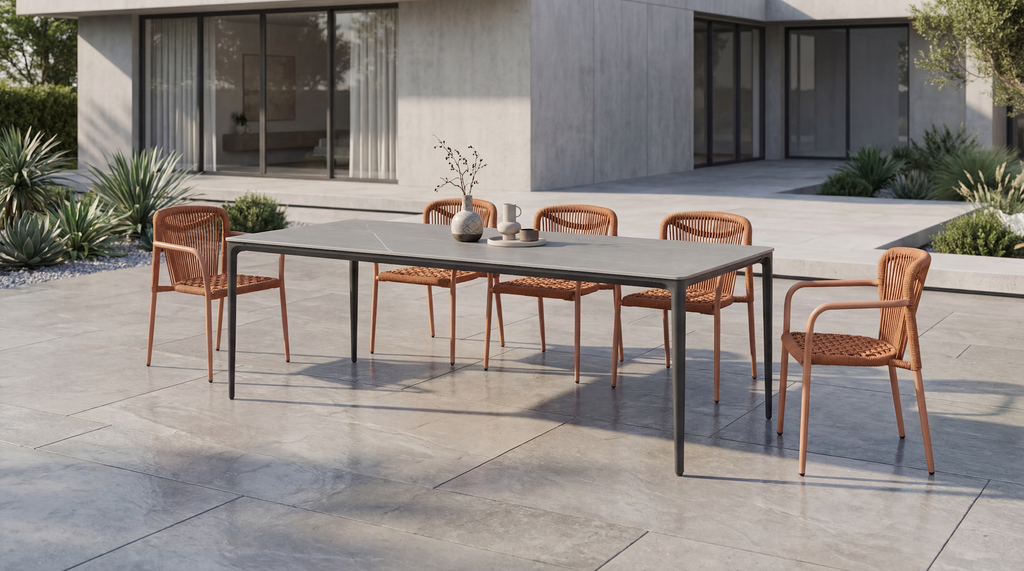 Magnate Large Dining Table Cement Ceramic - image 6