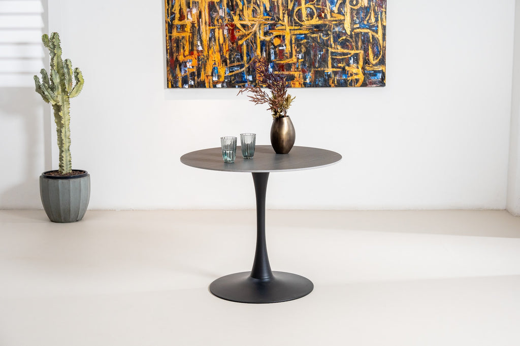 Scandi Medium Dining Table Black Sand
