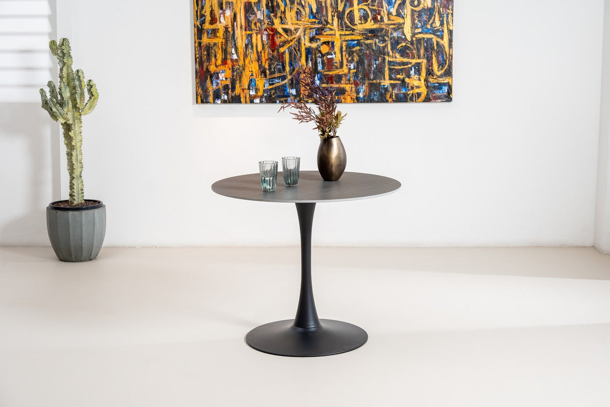 Scandi Medium Dining Table Black Sand
