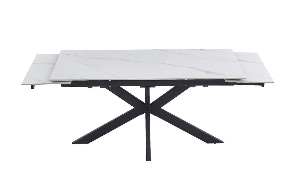 Newcastle Extension Dining Table Snow White Ceramic - image 13