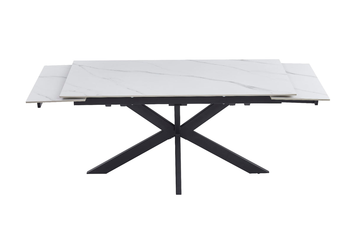 Newcastle Extension Dining Table Snow White Ceramic - image 13