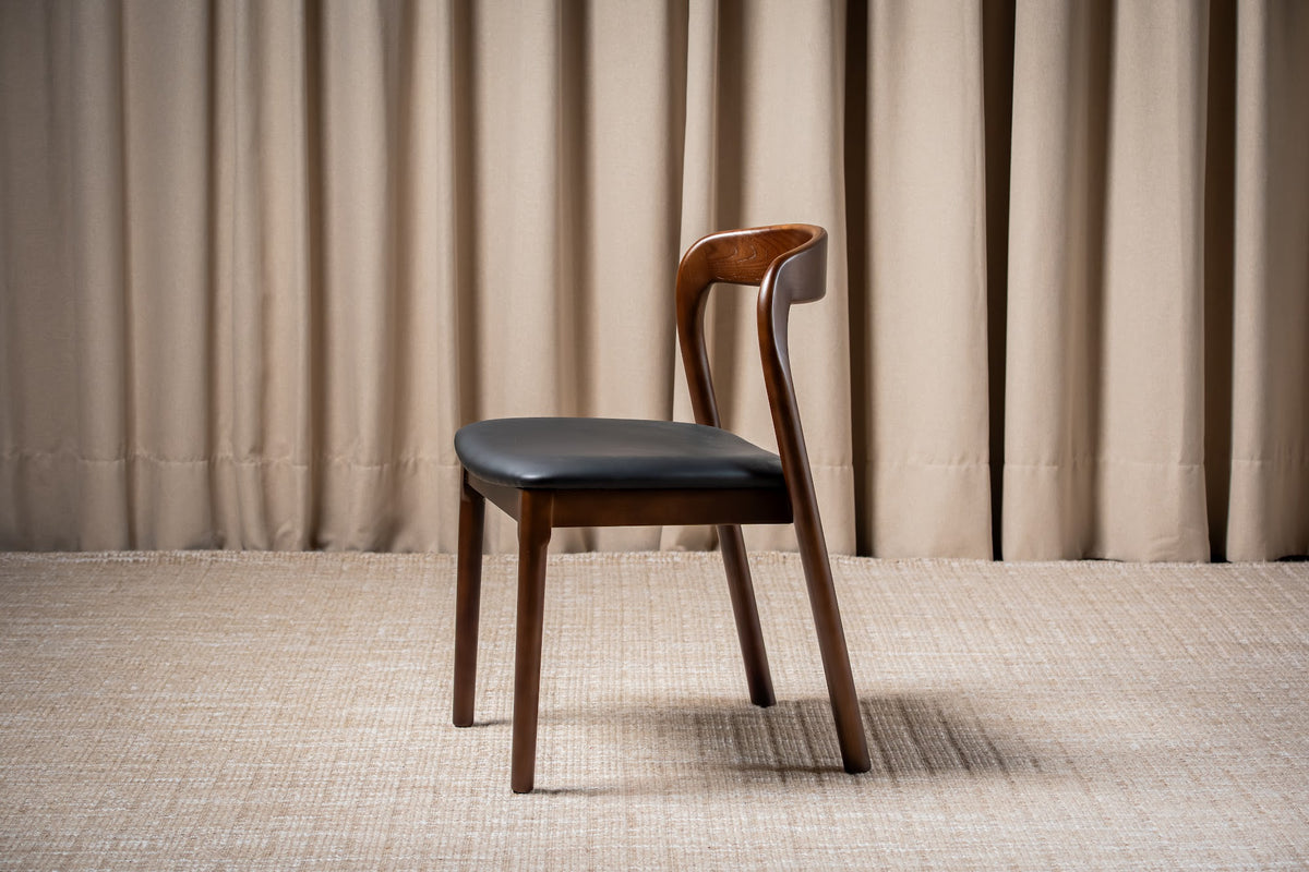 Inari Dining Chair Walnut / Black PU (Set of 2) - image 8