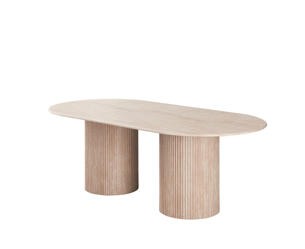 Pompeii Rectangular Dining Table Travertine - image 4