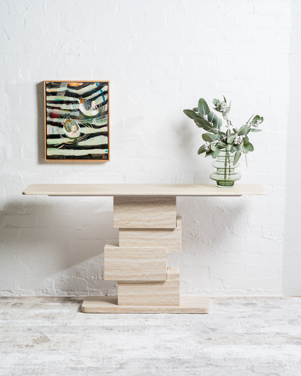 Eros Console Table White Travertine - image 5