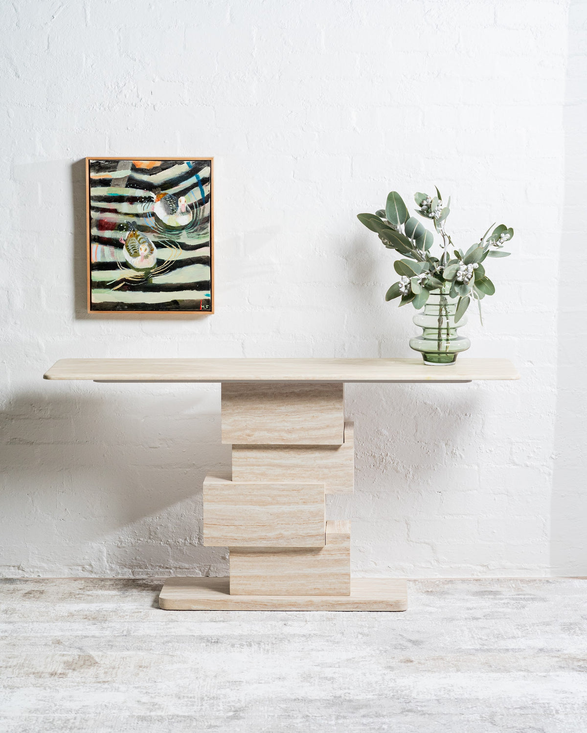 Eros Console Table White Travertine - image 5