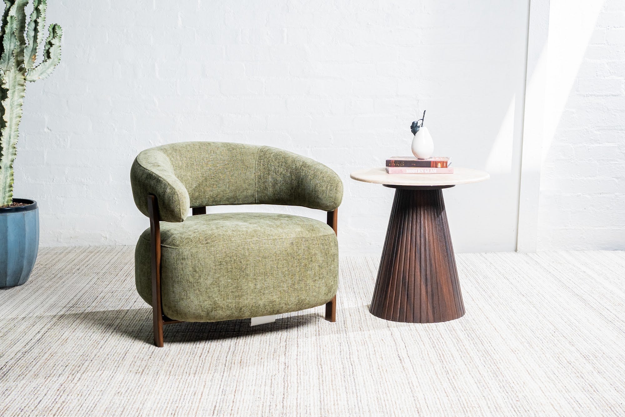 Crete Side Table Travertine - image 1