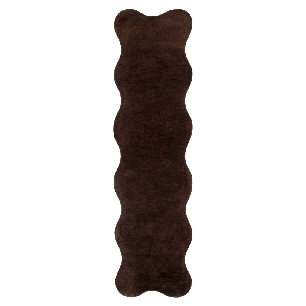 Ollie Scalloped Irregular Runner Chocolate