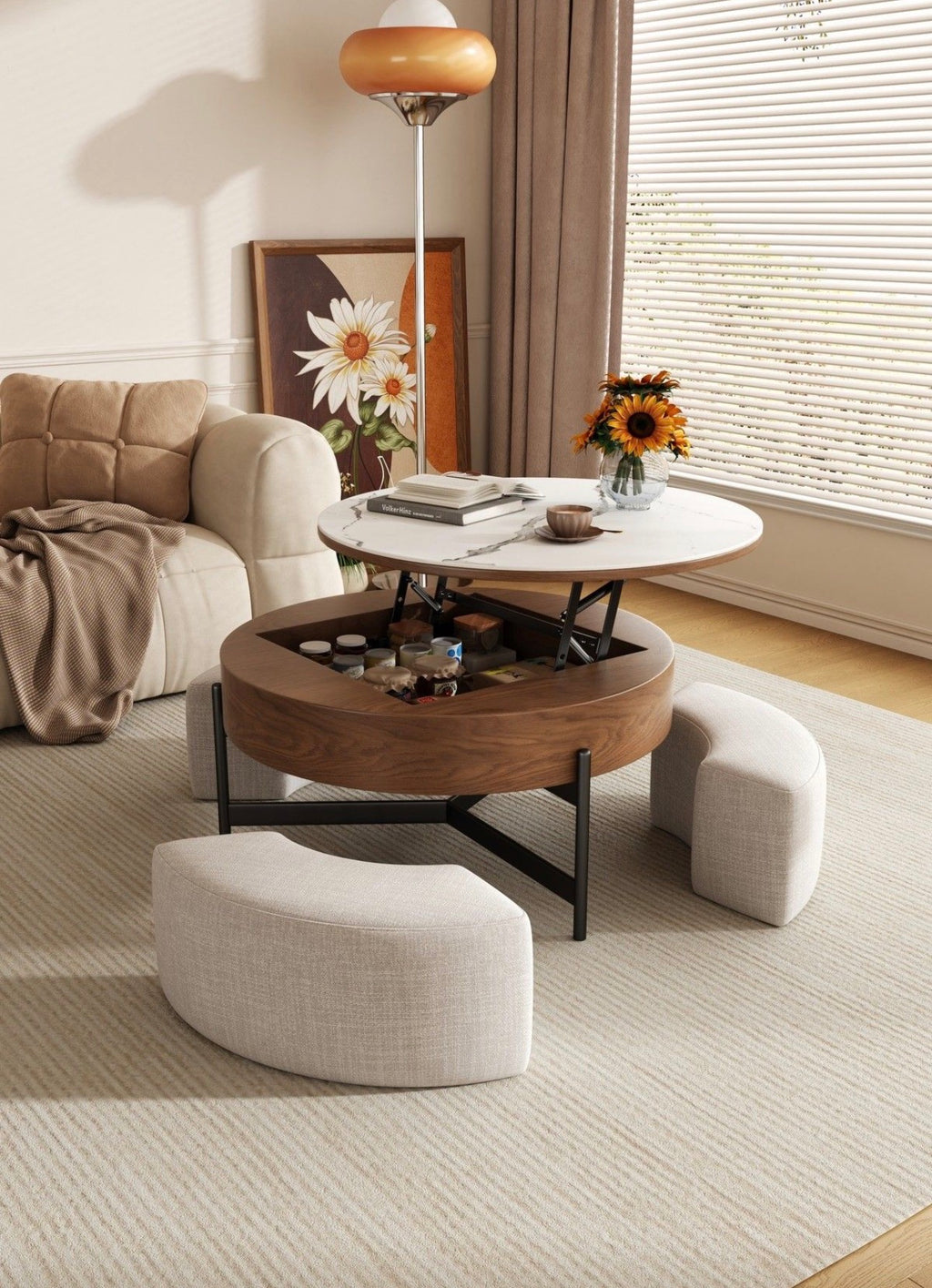 Tate Coffe Table Set with 3 Seats