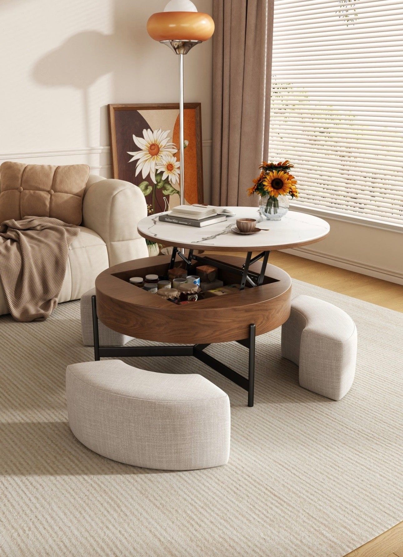 Tate Coffe Table Set with 3 Seats