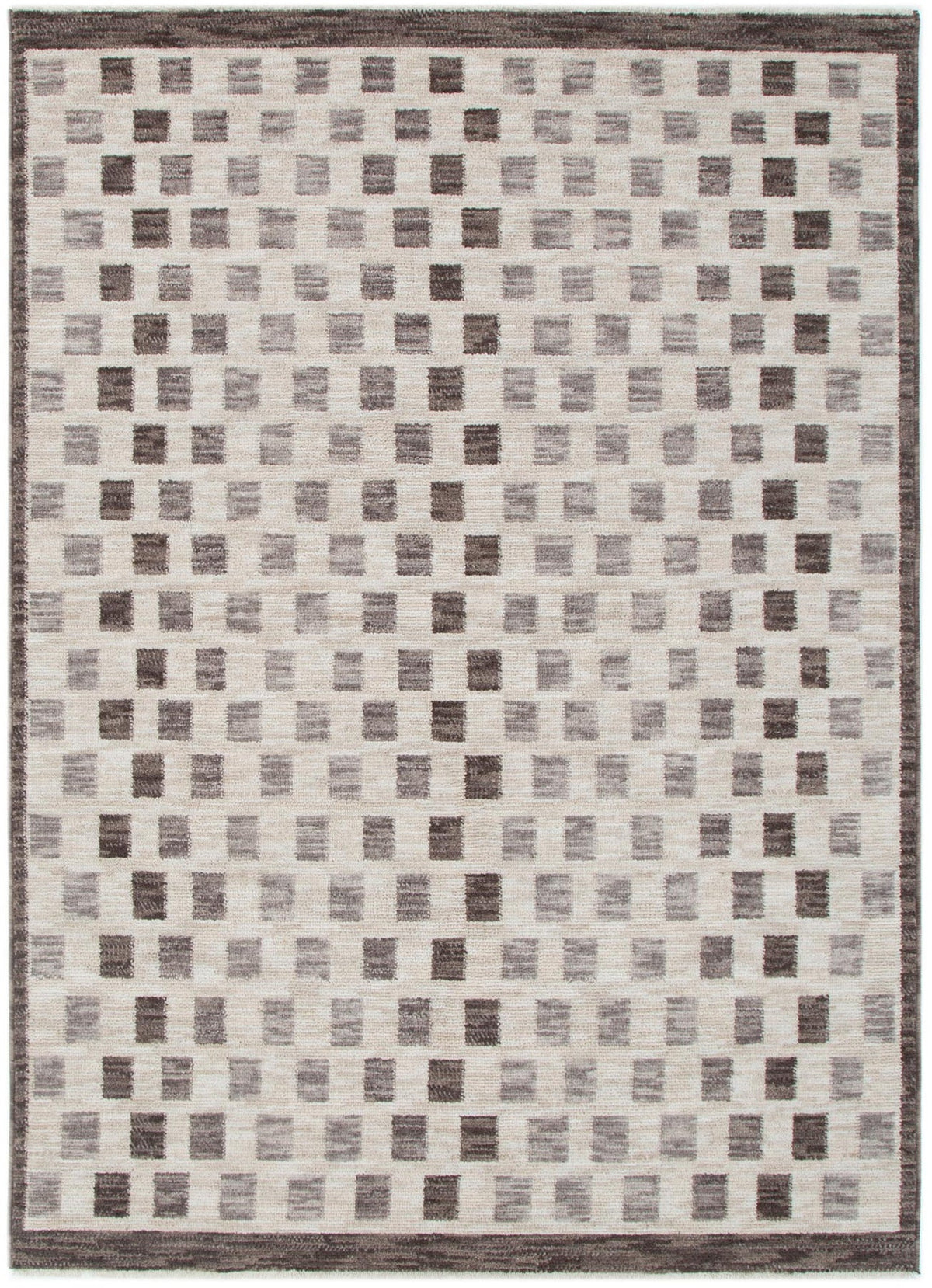 Horizon Ivory Grey Checkered Rug H102