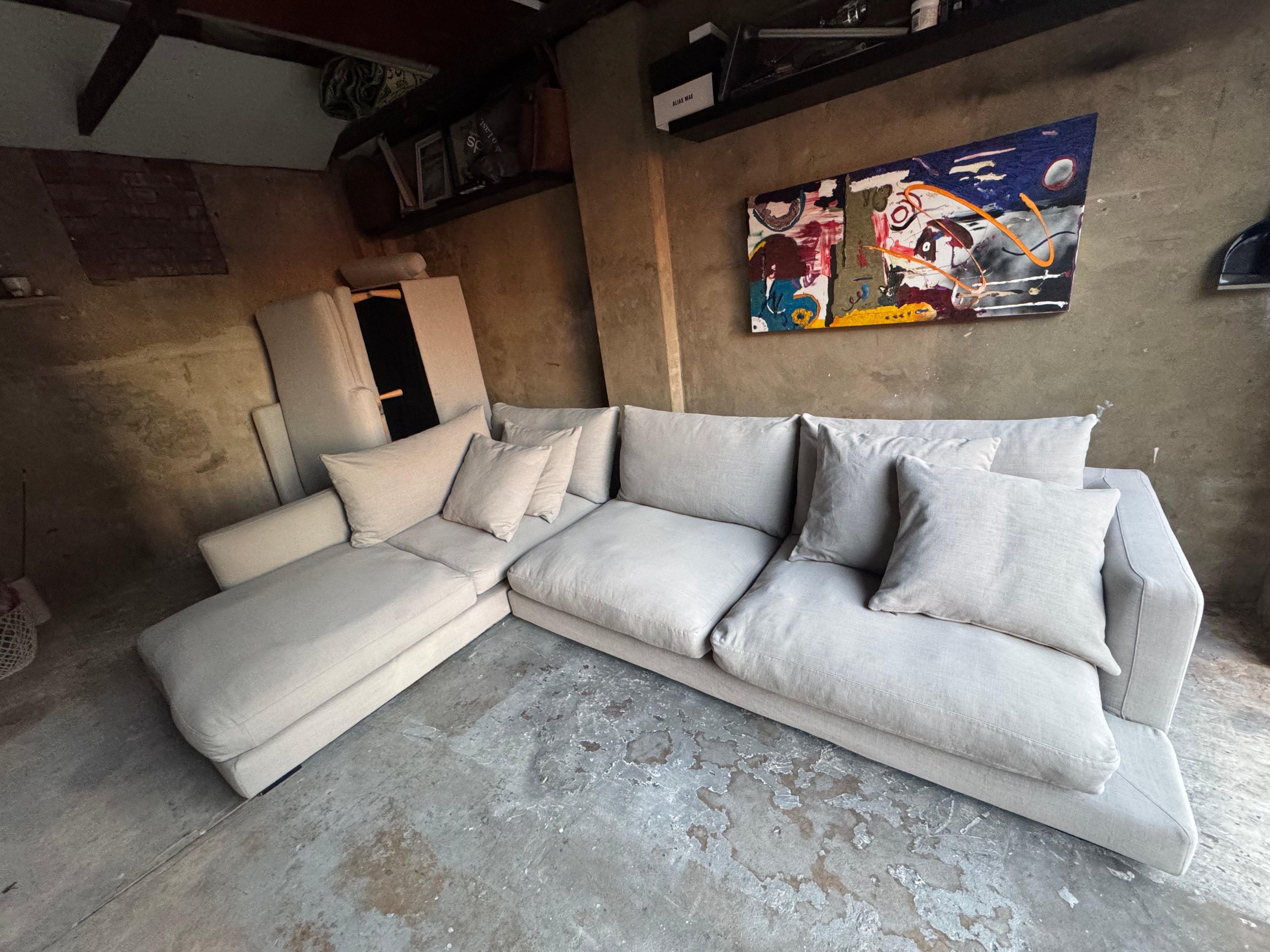 Long Beach Left Corner Sofa – Light Grey