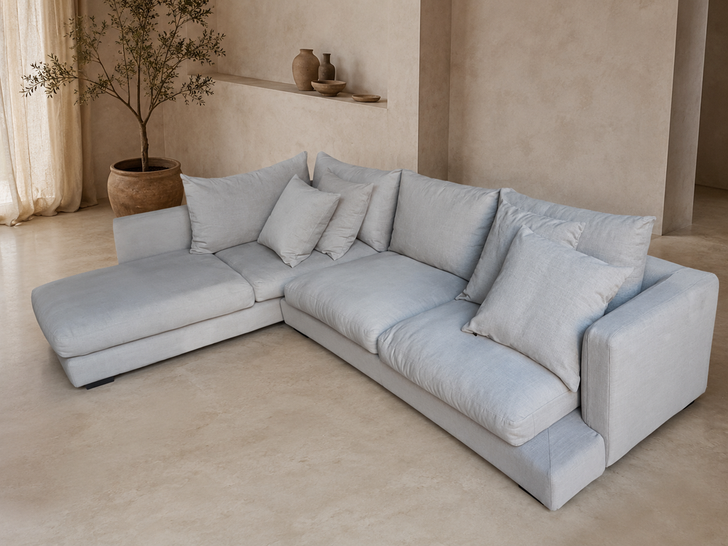 Long Beach Left Corner Sofa – Light Grey