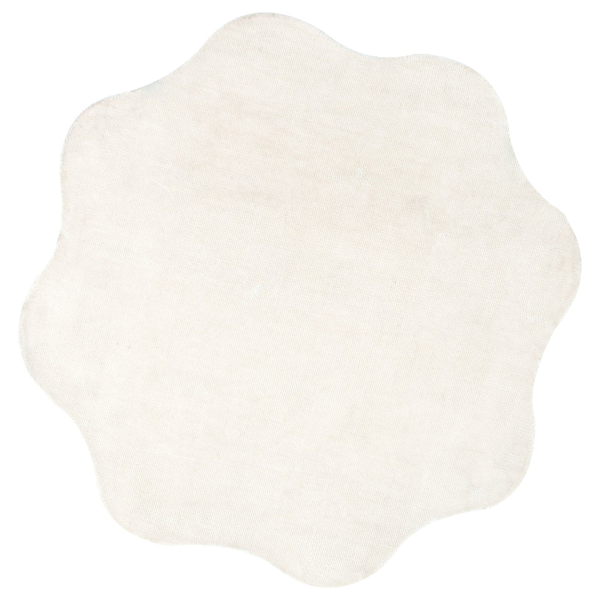 Ollie Scalloped Irregular Round Rug Ivory